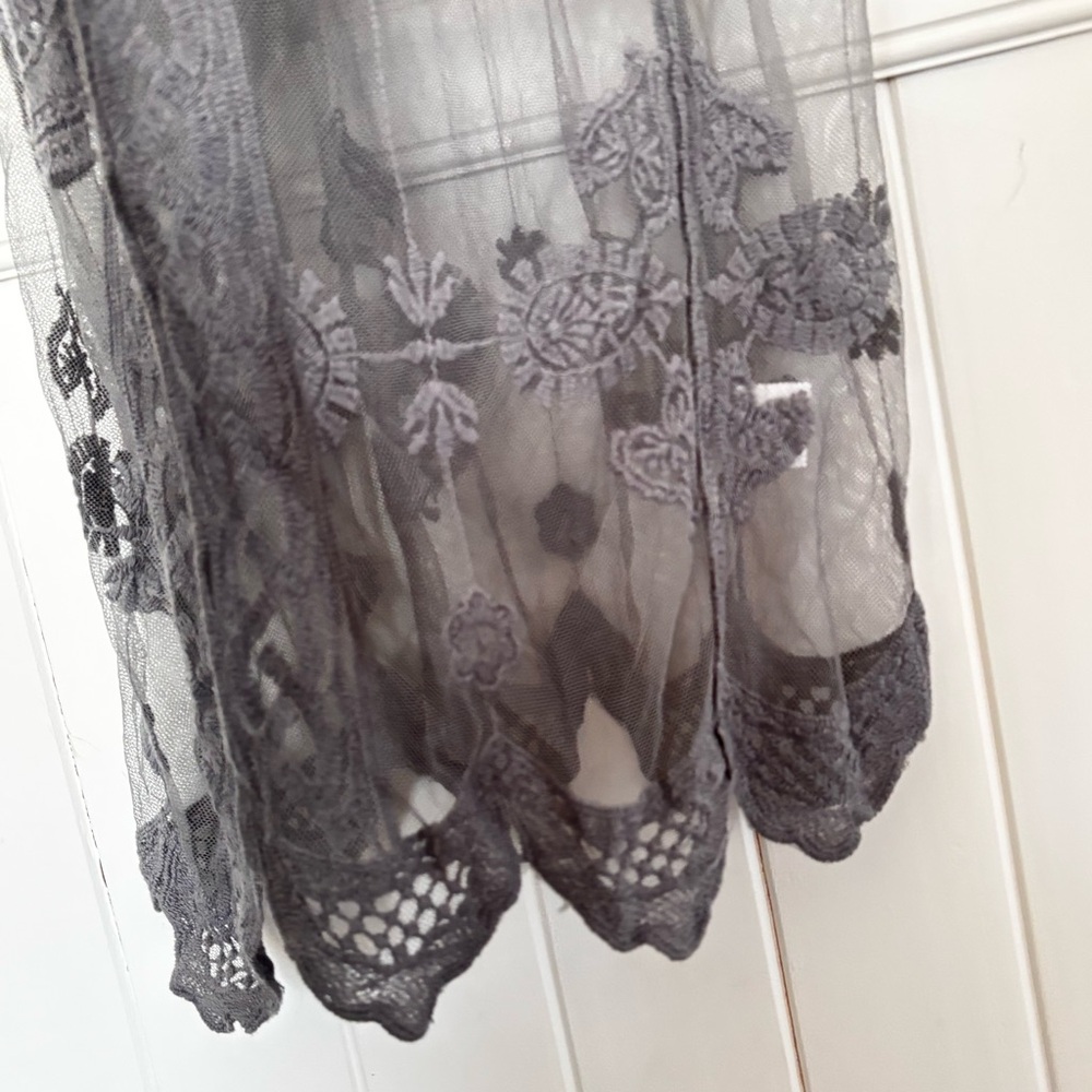Rebellion Mesh Lace Duster Kimono Size Small Whimsigoth Fairy Bride G8 - Picture 5 of 16